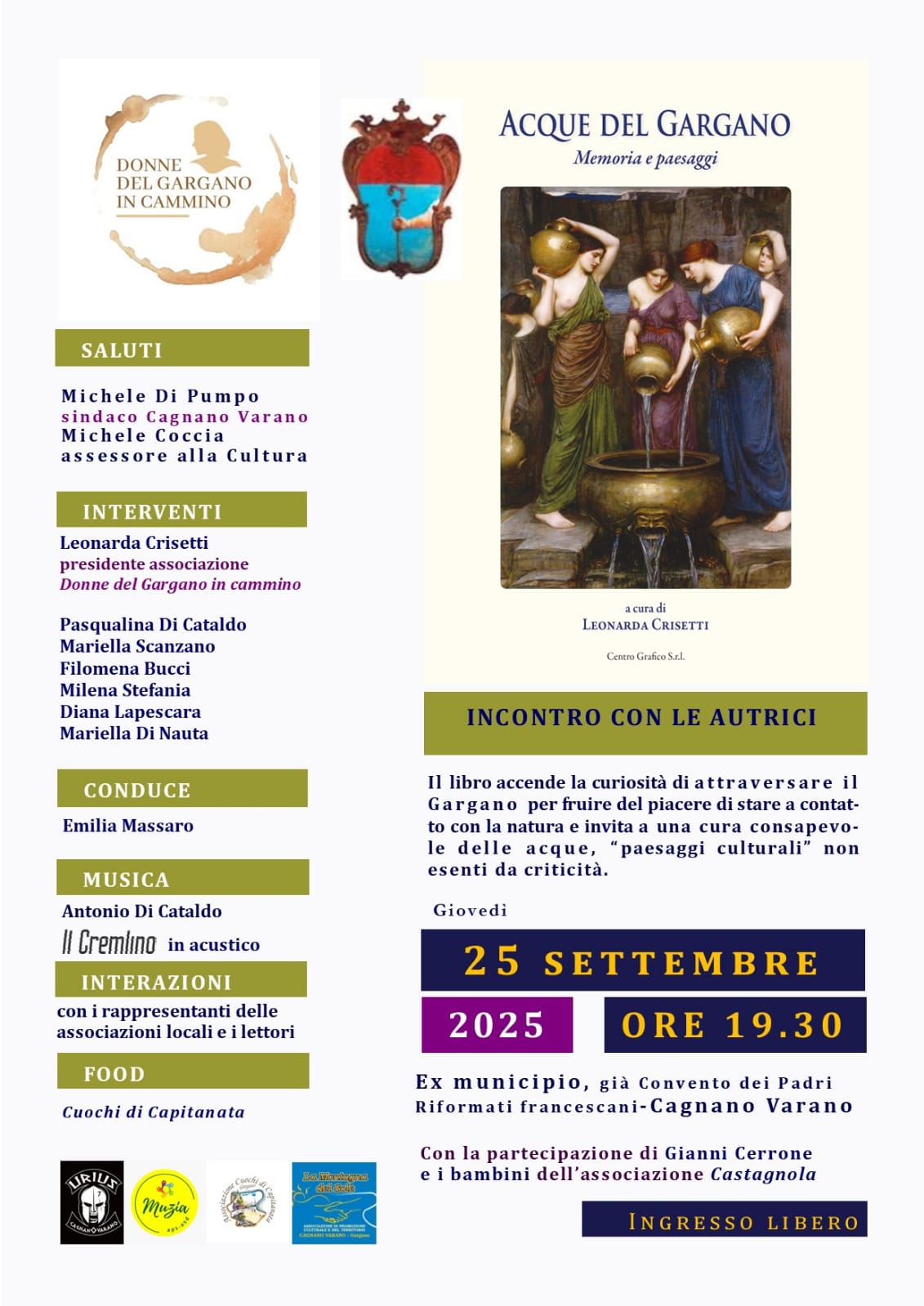 Presentazione del libro “Acque del Gargano. Memoria e paesaggi” 25 settembre